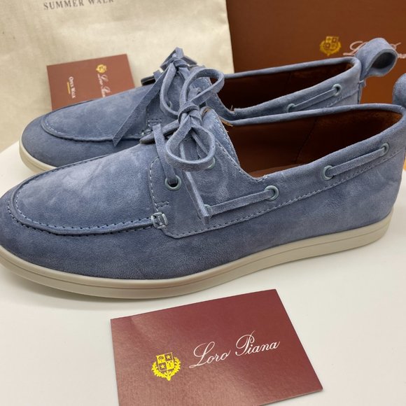 Loro Piana women's summer casual suede flats shoes - Picture 6 of 7